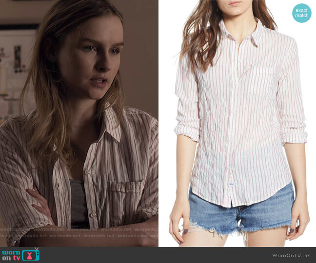 Rails Farrah Stripe Shirt worn by Elle (Olivia DeJone) on The Society