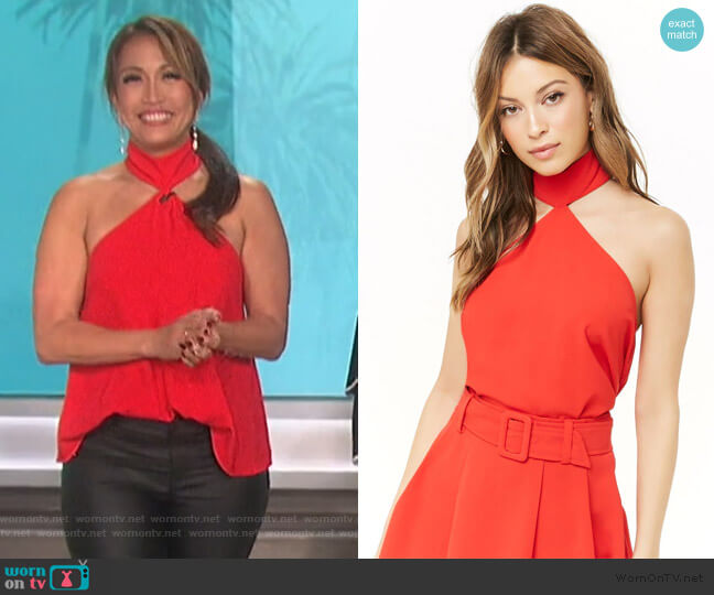 Forever 21 Mock Neck Top worn by Carrie Inaba on The Talk