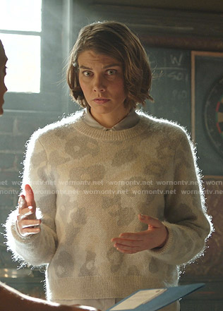 Frankie’s leopard print sweater on Whiskey Cavalier