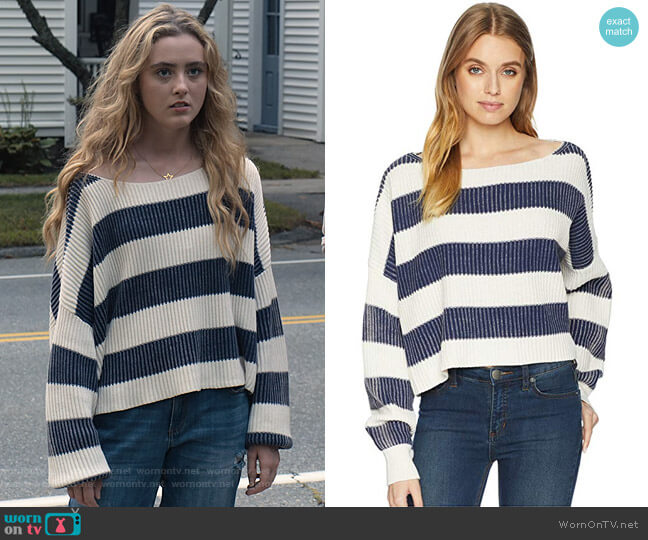 Free People Just My Stripe Pullover worn by Allie Pressman (Kathryn Newton) on The Society
