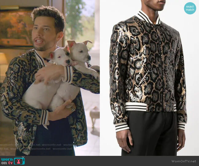 Garcons Infideles Collins Bomber Jacket worn by Sam Flores (Rafael de la Fuente) on Dynasty