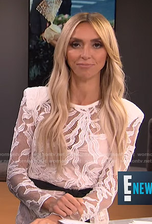 Giuliana’s white lace mini dress on E! News