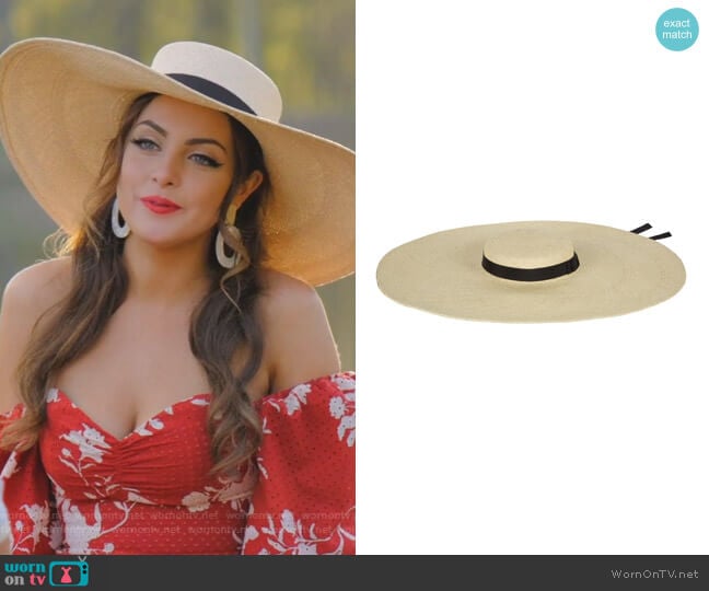 Gladys Tamez Millinery Elizabeth Hat worn by Fallon Carrington (Elizabeth Gillies) on Dynasty