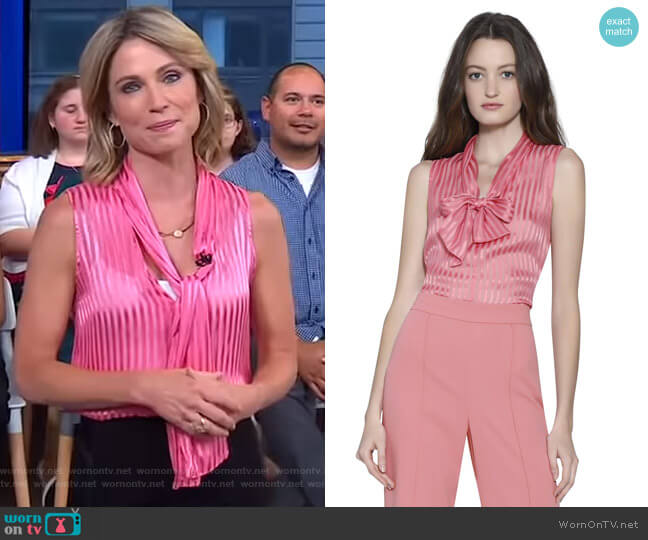 Alice + Olivia Gwenda Blouse worn by Amy Robach on Good Morning America
