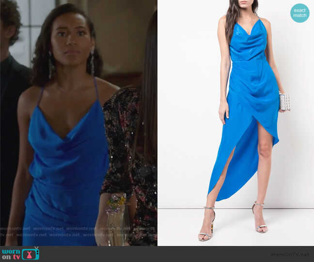Haney Holly asymmetric dress worn by Caitlin Martell-Lewis (Sydney Park) on Pretty Little Liars The Perfectionists