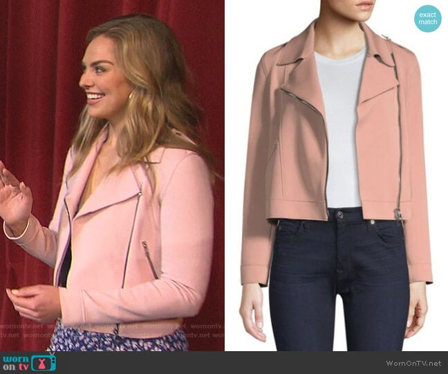 Harris Wharf London Asymmetric Biker Jacket worn by Hannah Brown on The Bachelorette