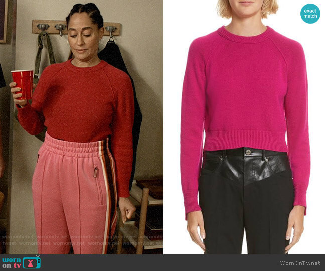 Helmut Lang Cashmere Cropped Sweater worn by Rainbow Johnson (Tracee Ellis Ross) on Black-ish