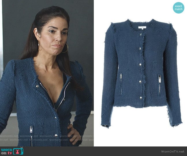 IRO Frayed Tweed Jacket in Blue worn by Susan Sampson (Ana Ortiz) on Whiskey Cavalier