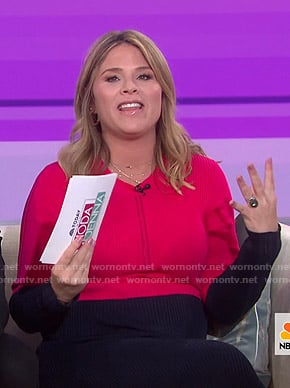 Jenna’s pink and navy colorblock dress on Today