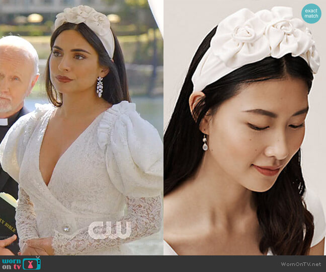Jennifer Behr Rosette Headband worn by Cristal Jennings (Daniella Alonso) on Dynasty