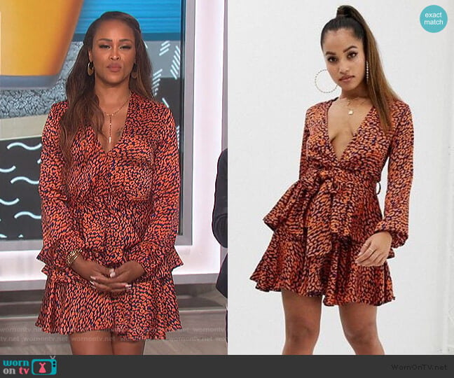 John Zack Plunge Front Skater Dress worn by Eve on The Talk