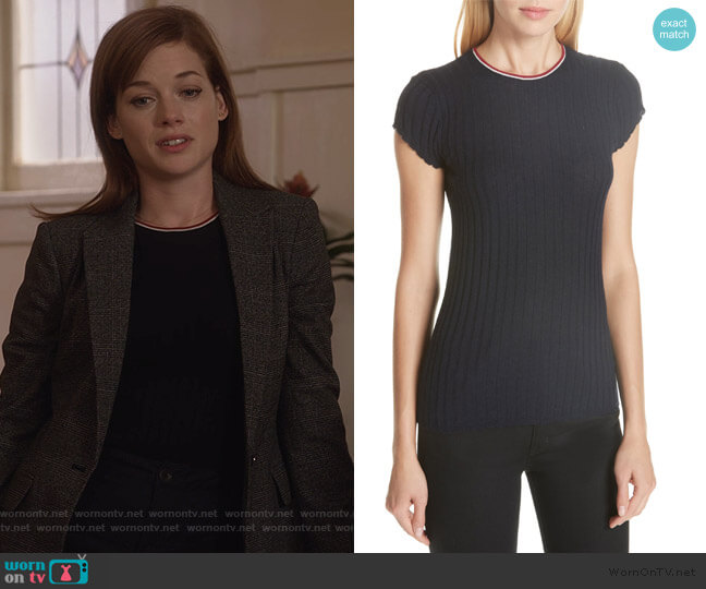 Joie Filana B Ringer Rib Knit Sweater worn by Lisa Donovan (Jane Levy) on What/If