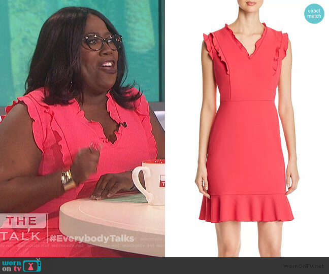 Karl Lagerfeld Sleeveless Ruffle-Trim Dress worn by Sheryl Underwood on The Talk
