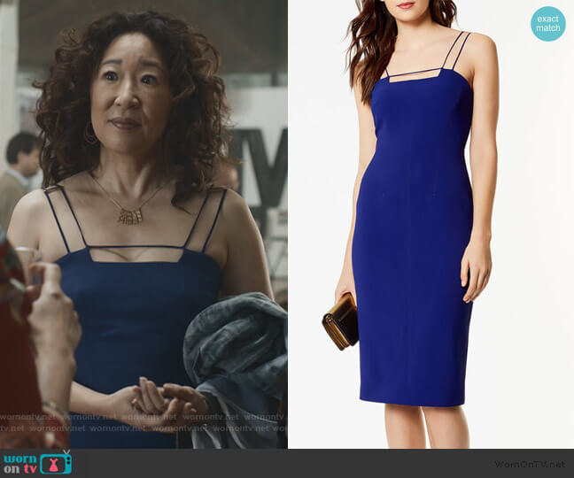 Karen Millen Strappy Pencil Dress worn by Eve Polastri (Sandra Oh) on Killing Eve