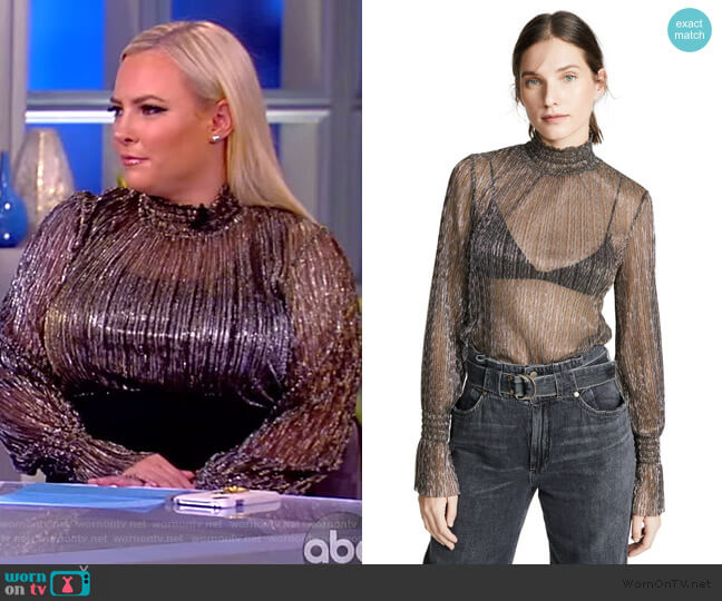 L'Agence Paola Turtleneck Blouse worn by Meghan McCain on The View