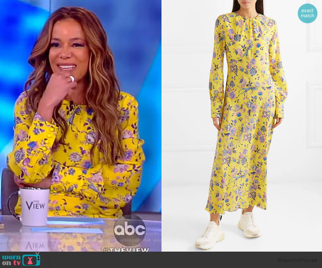 Les Reveries Floral-print silk crepe de chine dress worn by Sunny Hostin on The View