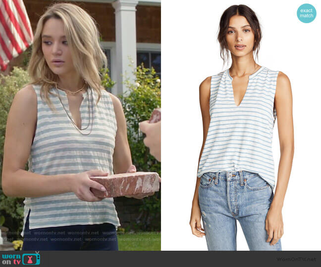 LNA Lago Striped Tank worn by Clementine Hughes (Hunter King) on Life in Pieces