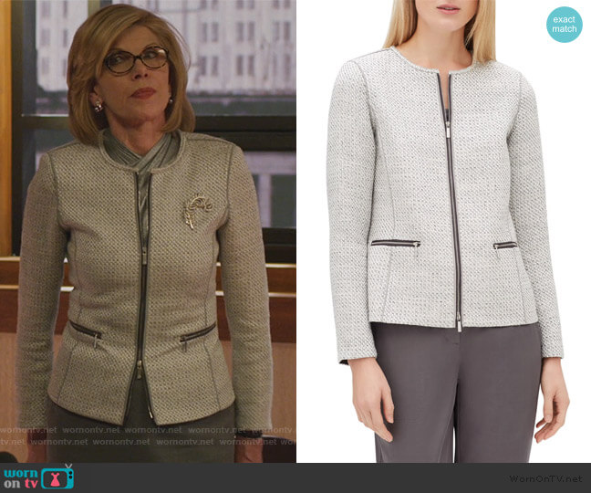 Lafayette 148 Kerrington Jacket worn by Diane Lockhart (Christine Baranski) on The Good Fight