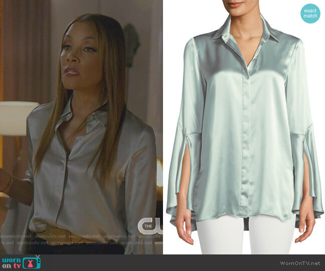 Lafayette 148 New York Cartolina Blouse worn by Dominique Deveraux (Michael Michele) on Dynasty