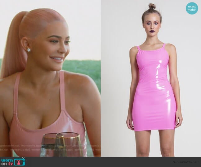 Laroxx The Hot Pink PVC Mini Dress worn by Kylie Jenner on Keeping Up with the Kardashians