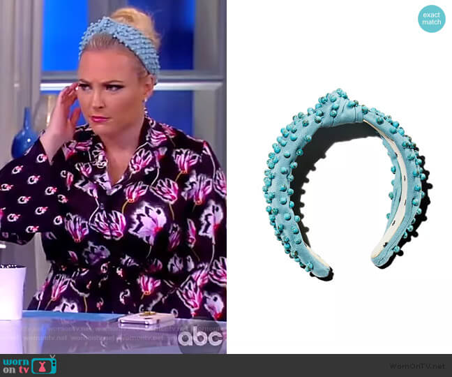 Lele Sadoughi Beaded Knot Headband worn by Meghan McCain on The View