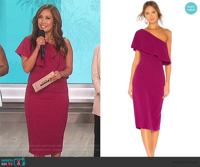 Lovers + Friends Bentley Midi Dress worn by Carrie Inaba on The Talk