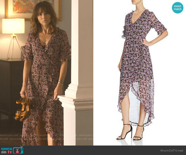 Lost and Wander Lovestoned Floral-Print Wrap Dress worn by Judy Hale (Linda Cardellini) on Dead to Me