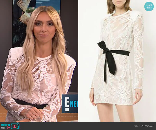 Manning Cartell Belted Lace Mini Dress worn by Giuliana Rancic on E! News