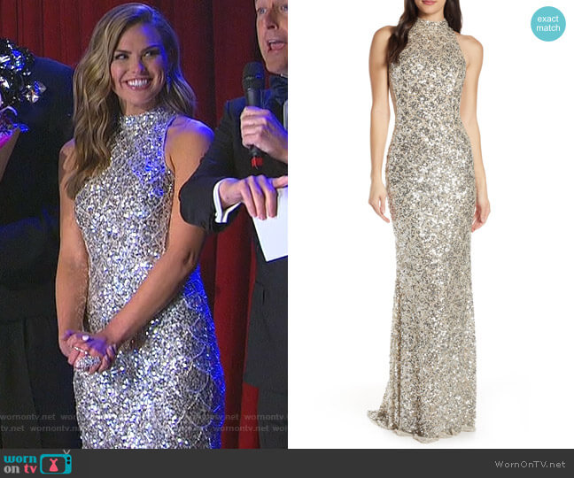 Mac Duggal Scallop Pattern Sequin Gown worn by Hannah Brown on The Bachelorette
