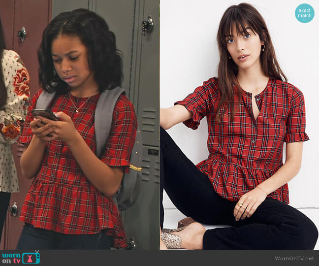 Madewell Studio Ruffle-Hem Top worn by Becky (Kyla-Drew) on No Good Nick