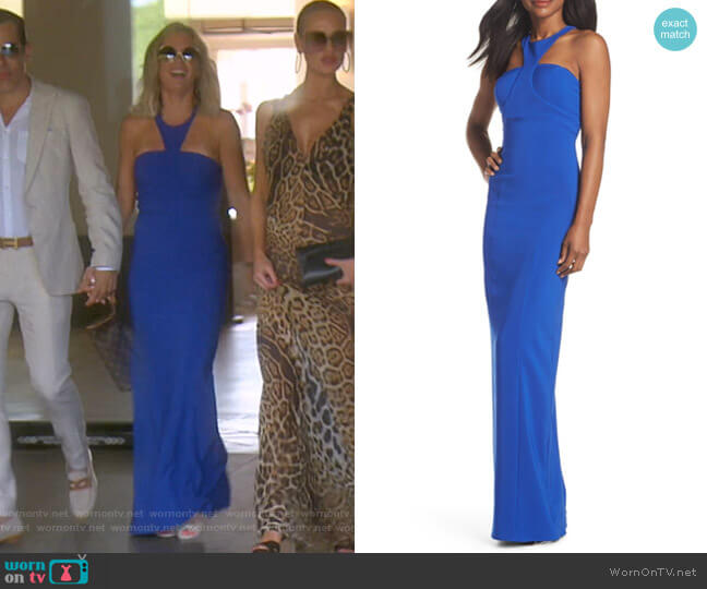 Bianca Nero Ava Racer Column Gown worn by Teddi Mellencamp Arroyave on The Real Housewives of Beverly Hills