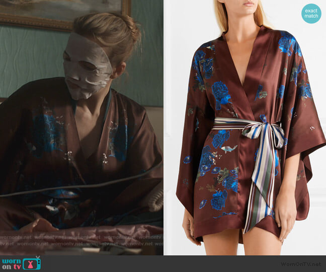 Meng Floral-print silk-satin kimono worn by Villanelle (Jodie Comer) on Killing Eve