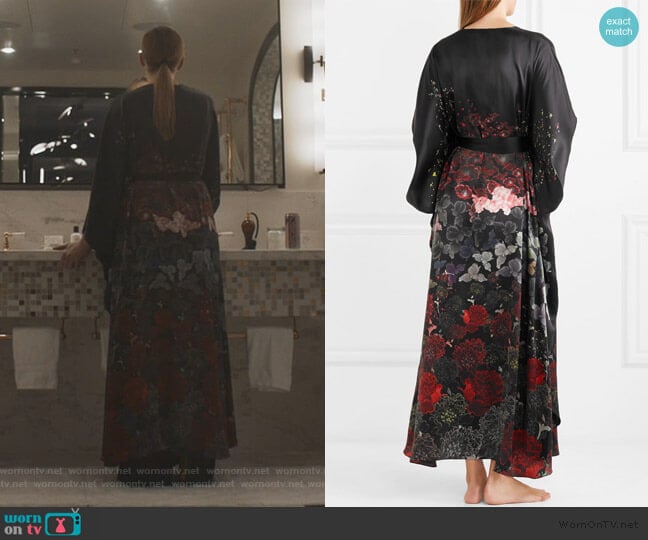 Meng Floral-print silk-satin robe worn by Villanelle (Jodie Comer) on Killing Eve
