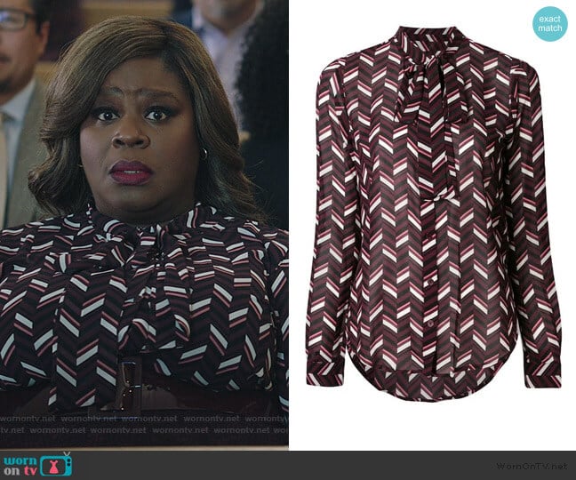 Michael Michael Kors Printed Blouse worn by Ruby Hill (Retta) on Good Girls