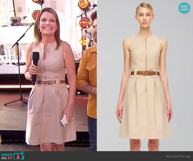 Michael Kors Belted Twill Dress worn by Savannah Guthrie on Today