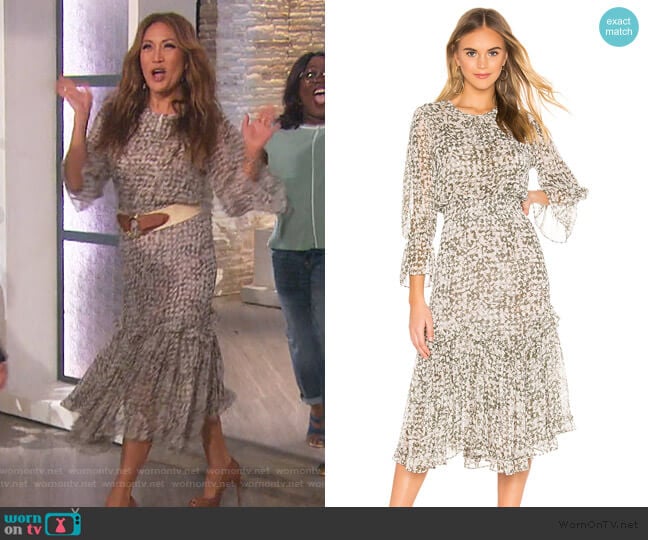 Misa Los Angeles Laia Dress worn by Carrie Inaba on The Talk
