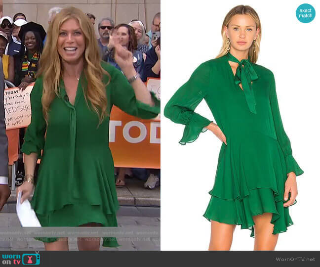 Alice + Olivia Moore Dress in Ivy worn by Jill Martin on Today