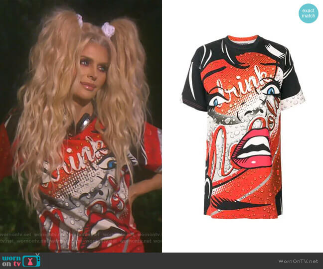 Moschino Eyes Printed T-Shirt Dress worn by Lisa Rinna on The Real Housewives of Beverly Hills