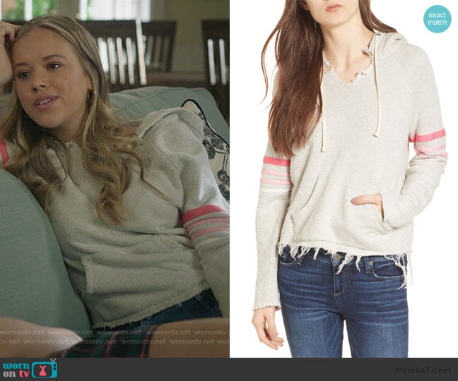 Mother The Square Raw Hem Hoodie worn by Samantha Hughes (Holly Barrett) on Life in Pieces