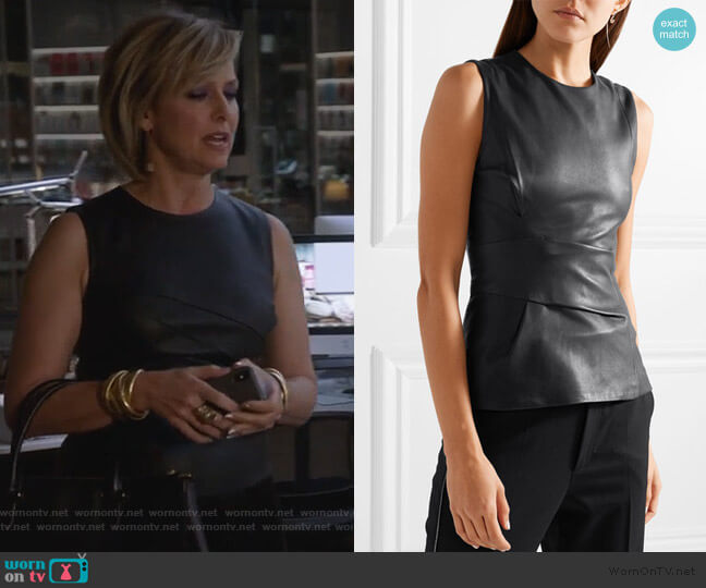 Narciso Rodriguez Gathered leather top worn by Jacqueline (Melora Hardin) on The Bold Type