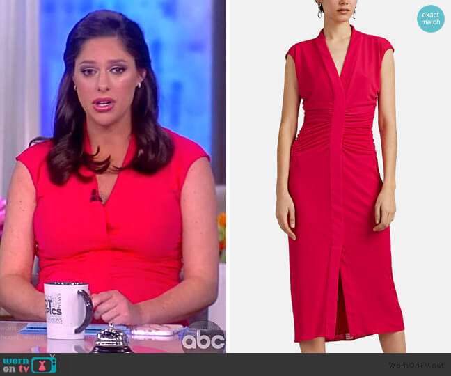 Narciso Rodriguez Ruched Jersey Midi-Dress worn by Abby Huntsman on The View