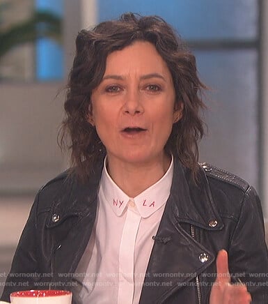 Sara’s LA NY white button down blouse on The Talk