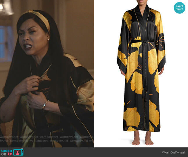 Josie Natori Gingko Floral Silk Robe worn by Cookie Lyon (Taraji P. Henson) on Empire
