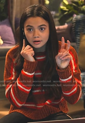 Nick’s brown striped sweater on No Good Nick