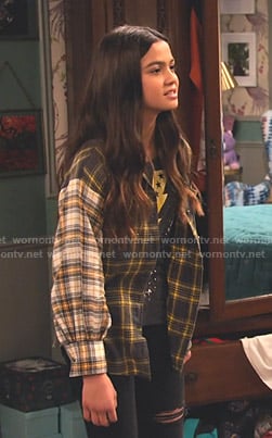 Nick’s mixed plaid shirt on No Good Nick