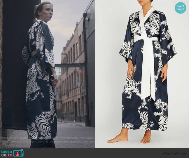 Olivia Von Halle Queenie Silk Robe worn by Villanelle (Jodie Comer) on Killing Eve