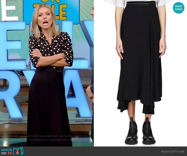 Prada Pleated Godet Skirt worn by Kelly Ripa on Live with Kelly and Mark