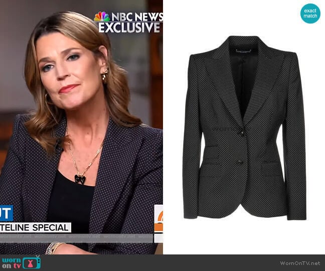 Dolce & Gabbana Polka Dot Blazer worn by Savannah Guthrie on Today