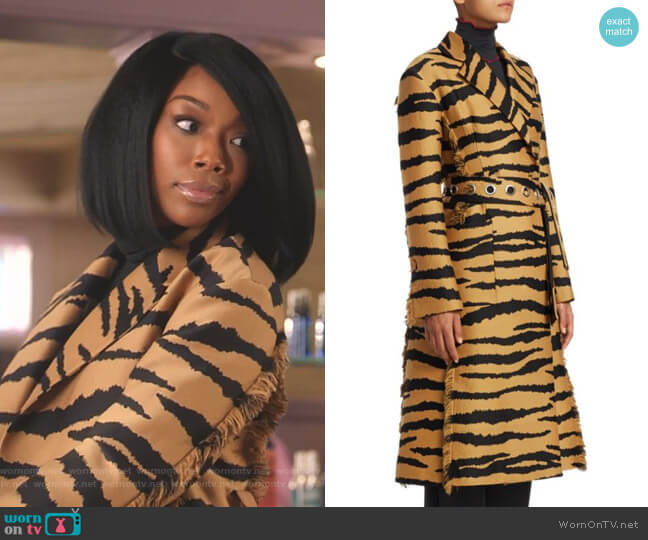 Proenza Schouler Tiger Print Wrap Coat worn by Cassie Brown (Brandy Norwood) on Star