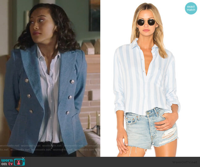 Rails Bishop Button Up Top worn by Caitlin Martell-Lewis (Sydney Park) on Pretty Little Liars The Perfectionists